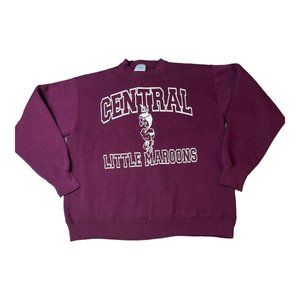 Vintage 90's Central Little Maroons Crewneck Sweatshirt Sioux City Iowa Medium